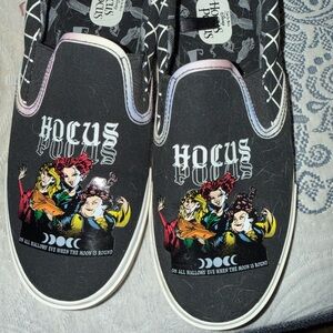 Hocus Pocus Slip-On Shoes - Black with Multicolor Graphic